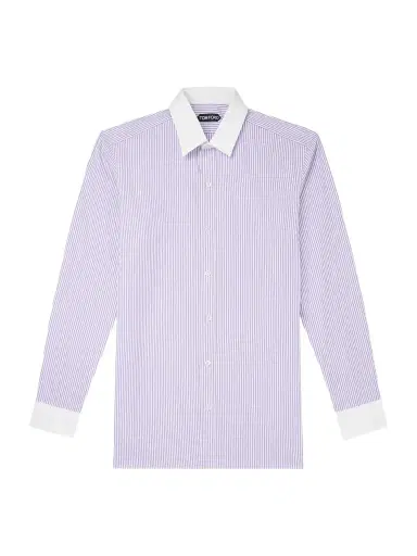 Tom Ford Striped Cotton-Poplin Shirt - Men | Thumbnail 1 Tom Ford Striped Cotton-Poplin Shirt - Men | Thumbnail 1