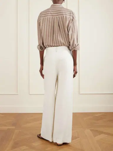 Brunello Cucinelli Belted Pleated Twill Wide-leg Pants | Thumbnail 3 Brunello Cucinelli Belted Pleated Twill Wide-leg Pants | Thumbnail 3