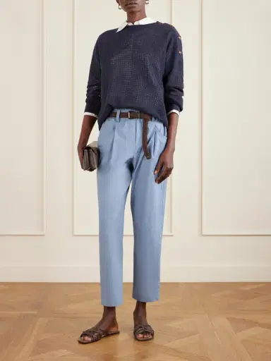 Brunello Cucinelli Cotton-voile Tapered Pants | Thumbnail 2 Brunello Cucinelli Cotton-voile Tapered Pants | Thumbnail 2