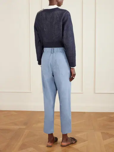 Brunello Cucinelli Cotton-voile Tapered Pants | Thumbnail 4 Brunello Cucinelli Cotton-voile Tapered Pants | Thumbnail 4
