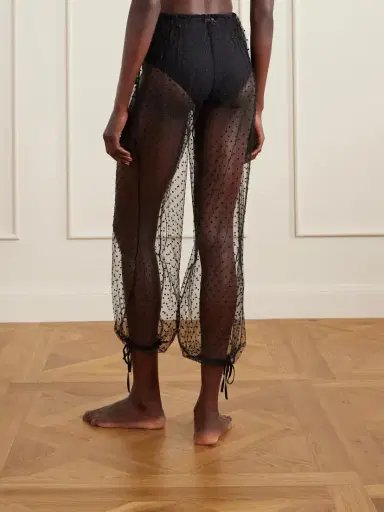 Kiki de Montparnasse Bow-detailed Flocked Tulle Tapered Pants | Thumbnail 3 Kiki de Montparnasse Bow-detailed Flocked Tulle Tapered Pants | Thumbnail 3