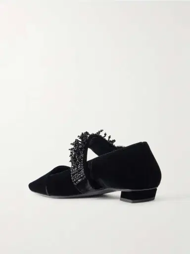 Roger Vivier Belle Vivier 25 Embellished Velvet Mary Jane Pumps | Thumbnail 3 Roger Vivier Belle Vivier 25 Embellished Velvet Mary Jane Pumps | Thumbnail 3
