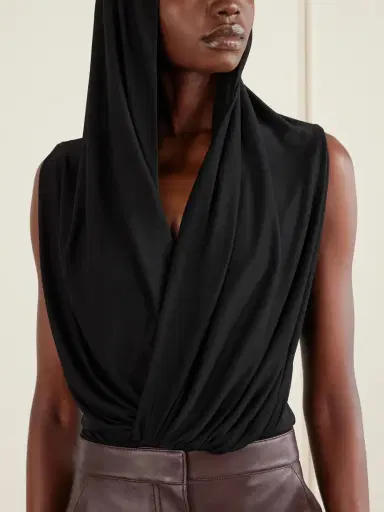 Alaïa Hooded Draped Jersey Bodysuit | Thumbnail 5 Alaïa Hooded Draped Jersey Bodysuit | Thumbnail 5