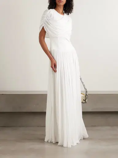 Simkhai Nancie Cape-effect Draped Pleated Jersey Maxi Dress | Thumbnail 2 Simkhai Nancie Cape-effect Draped Pleated Jersey Maxi Dress | Thumbnail 2