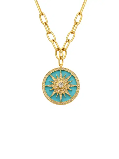 Wish Fine Jewelry 11.11ct Diamond Colored Stone 14K Gold North Star Pendant | Thumbnail 1 Wish Fine Jewelry 11.11ct Diamond Colored Stone 14K Gold North Star Pendant | Thumbnail 1