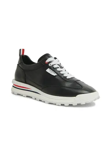 Thom Browne Men's Soft Tech Leather Low-Top Sneakers - Black - Size 10.5 | Thumbnail 2 Thom Browne Men's Soft Tech Leather Low-Top Sneakers - Black - Size 10.5 | Thumbnail 2