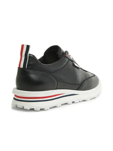 Thom Browne Men's Soft Tech Leather Low-Top Sneakers - Black - Size 10.5 | Thumbnail 3 Thom Browne Men's Soft Tech Leather Low-Top Sneakers - Black - Size 10.5 | Thumbnail 3