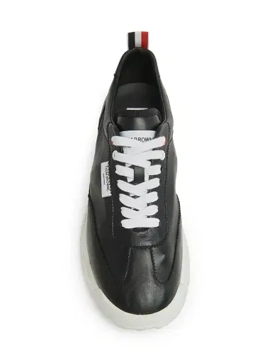Thom Browne Men's Soft Tech Leather Low-Top Sneakers - Black - Size 10.5 | Thumbnail 4 Thom Browne Men's Soft Tech Leather Low-Top Sneakers - Black - Size 10.5 | Thumbnail 4