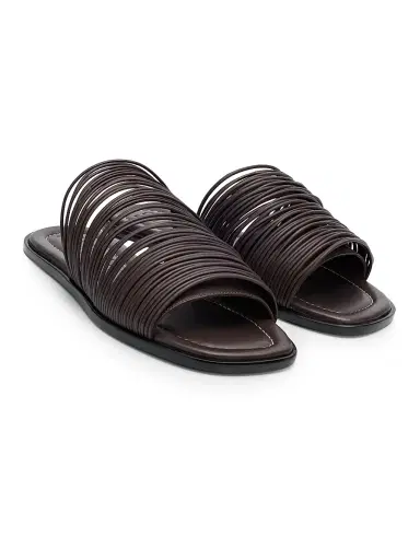 Staud Women's Alessandra Leather Slip-On Sandals - Espresso - Size 10 | Thumbnail 2 Staud Women's Alessandra Leather Slip-On Sandals - Espresso - Size 10 | Thumbnail 2