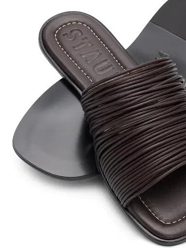 Staud Women's Alessandra Leather Slip-On Sandals - Espresso - Size 10 | Thumbnail 5 Staud Women's Alessandra Leather Slip-On Sandals - Espresso - Size 10 | Thumbnail 5