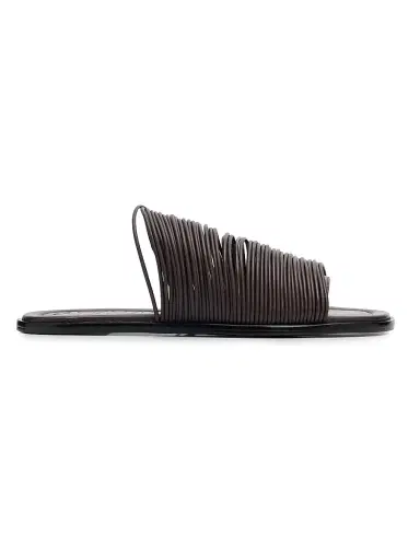 Staud Women's Alessandra Leather Slip-On Sandals - Espresso - Size 10 | Thumbnail 1 Staud Women's Alessandra Leather Slip-On Sandals - Espresso - Size 10 | Thumbnail 1
