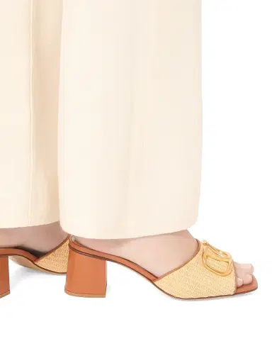 Valentino Garavani Women's Vlogo Signature 60MM Slide Sandals in Raffia | Thumbnail 7 Valentino Garavani Women's Vlogo Signature 60MM Slide Sandals in Raffia | Thumbnail 7