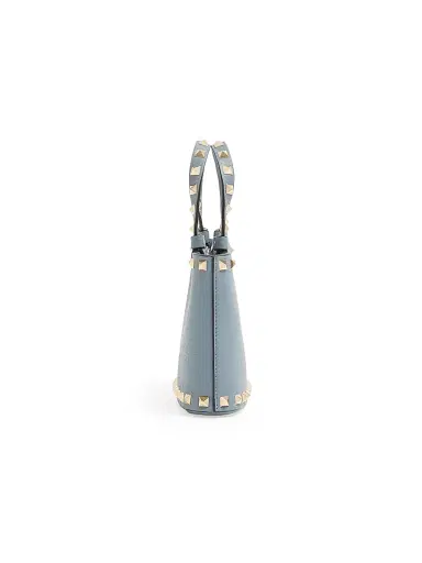 Valentino Garavani Women's Rockstud Mini Shopping Bag in Grainy Calfskin - Stone | Thumbnail 4 Valentino Garavani Women's Rockstud Mini Shopping Bag in Grainy Calfskin - Stone | Thumbnail 4