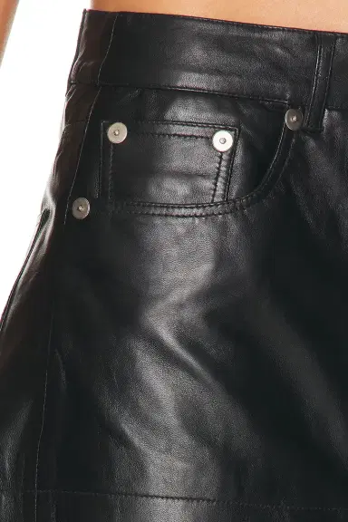 R13 Front Zip Leather Skort | Thumbnail 7 R13 Front Zip Leather Skort | Thumbnail 7