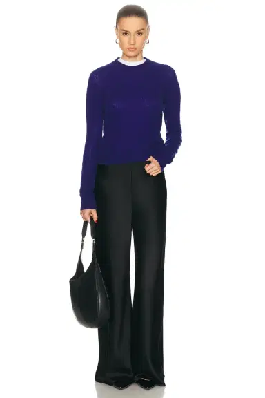 Enza Costa Cashmere Easy Long Sleeve Crewneck Sweater | Thumbnail 4 Enza Costa Cashmere Easy Long Sleeve Crewneck Sweater | Thumbnail 4