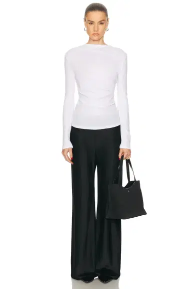 Enza Costa Cashmere Jersey Draped Long Sleeve Crewneck Top | Thumbnail 5 Enza Costa Cashmere Jersey Draped Long Sleeve Crewneck Top | Thumbnail 5