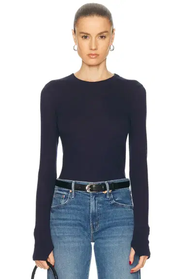 Enza Costa Cashmere Easy Cuffed Crewneck Top | Thumbnail 1 Enza Costa Cashmere Easy Cuffed Crewneck Top | Thumbnail 1