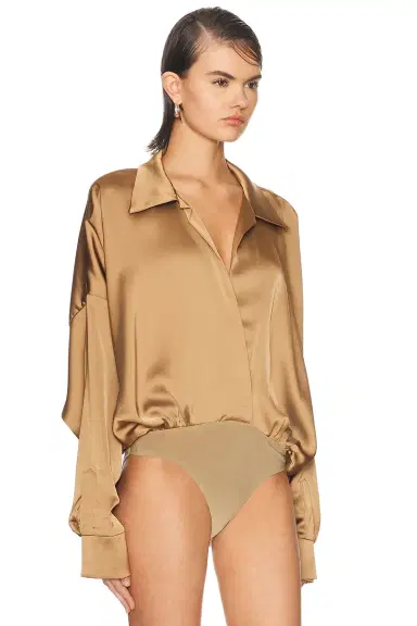 Norma Kamali Super Oversized Boyfriend Bodysuit | Thumbnail 3 Norma Kamali Super Oversized Boyfriend Bodysuit | Thumbnail 3