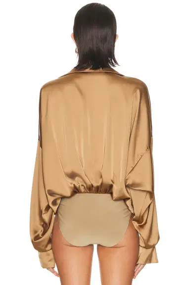 Norma Kamali Super Oversized Boyfriend Bodysuit | Thumbnail 4 Norma Kamali Super Oversized Boyfriend Bodysuit | Thumbnail 4