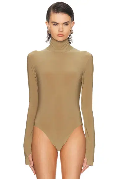 Norma Kamali Long Sleeve Turtleneck Bodysuit | Thumbnail 2 Norma Kamali Long Sleeve Turtleneck Bodysuit | Thumbnail 2