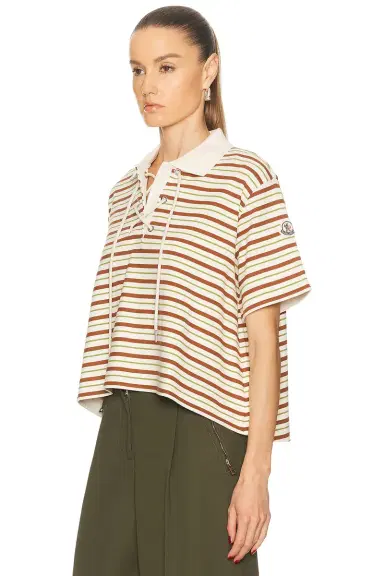 Moncler Lace Up Polo | Thumbnail 2 Moncler Lace Up Polo | Thumbnail 2