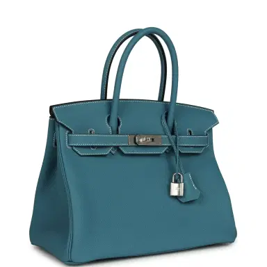 HERMÈS Hermes Birkin 30 Blue Jean Togo Palladium Hardware | Thumbnail 2 HERMÈS Hermes Birkin 30 Blue Jean Togo Palladium Hardware | Thumbnail 2