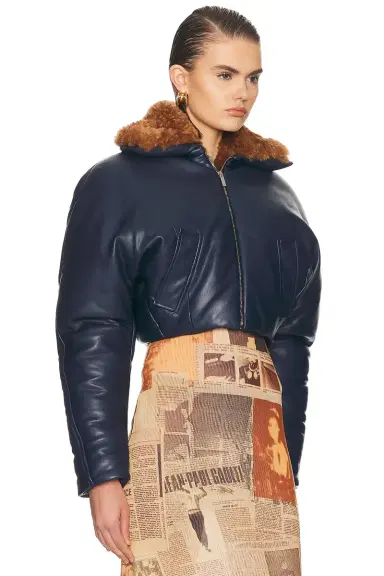Atlein Cropped Aviator Jacket | Thumbnail 3 Atlein Cropped Aviator Jacket | Thumbnail 3