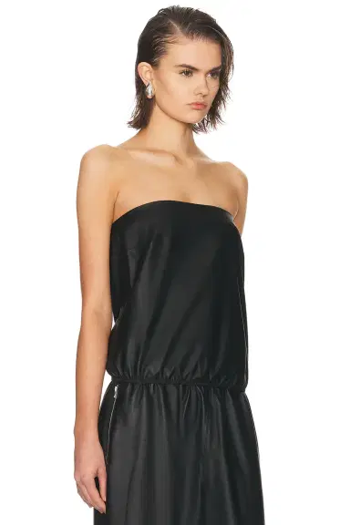 Alexander Wang Strapless Leather Bubble Top | Thumbnail 2 Alexander Wang Strapless Leather Bubble Top | Thumbnail 2