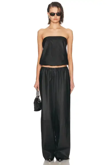 Alexander Wang Strapless Leather Bubble Top | Thumbnail 4 Alexander Wang Strapless Leather Bubble Top | Thumbnail 4