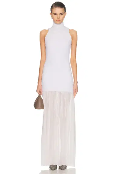 Enza Costa Airy Halter Turtleneck Dress | Thumbnail 1 Enza Costa Airy Halter Turtleneck Dress | Thumbnail 1