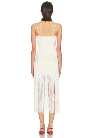 Fleur du Mal Satin Fringe Maxi Dress | Thumbnail 3 Fleur du Mal Satin Fringe Maxi Dress | Thumbnail 3