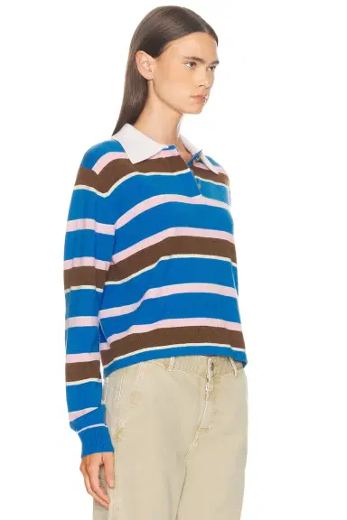 Guest In Residence Cropped Stripe Rugby Polo Top | Thumbnail 2 Guest In Residence Cropped Stripe Rugby Polo Top | Thumbnail 2