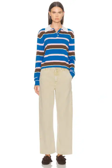 Guest In Residence Cropped Stripe Rugby Polo Top | Thumbnail 4 Guest In Residence Cropped Stripe Rugby Polo Top | Thumbnail 4
