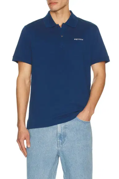Alexander McQueen Logo Embroidered Polo | Thumbnail 1 Alexander McQueen Logo Embroidered Polo | Thumbnail 1
