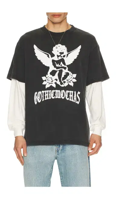 Gothicmochas Angel 2.0 Layered Long Sleeve Tee | Thumbnail 1 Gothicmochas Angel 2.0 Layered Long Sleeve Tee | Thumbnail 1