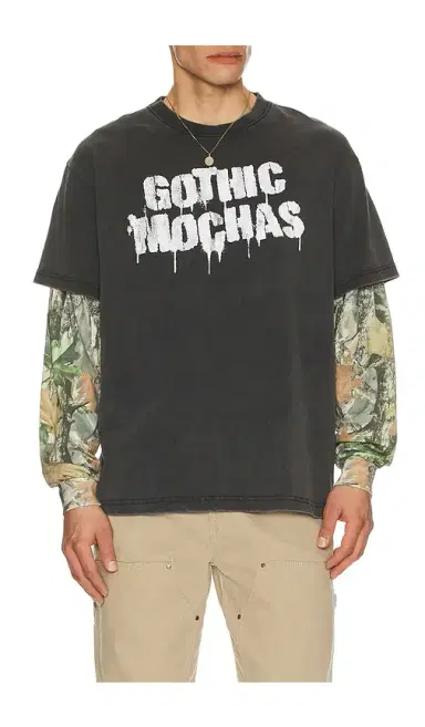 Gothicmochas Stencil Spray Layered Long Sleeve Tee | Thumbnail 1 Gothicmochas Stencil Spray Layered Long Sleeve Tee | Thumbnail 1