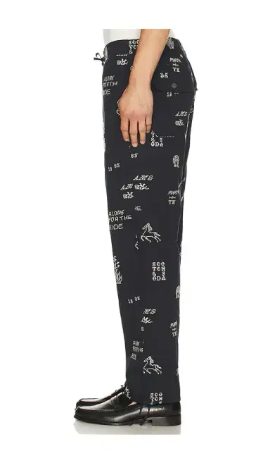 Scotch & Soda Embroidered Cotton Blend Relaxed Pants | Thumbnail 2 Scotch & Soda Embroidered Cotton Blend Relaxed Pants | Thumbnail 2