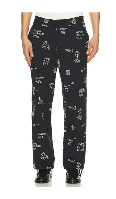 Scotch & Soda Embroidered Cotton Blend Relaxed Pants | Thumbnail 1 Scotch & Soda Embroidered Cotton Blend Relaxed Pants | Thumbnail 1