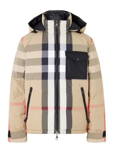 Burberry Reversible Quilted Checked Shell Hooded Down Jacket - Men | Thumbnail 1 Burberry Reversible Quilted Checked Shell Hooded Down Jacket - Men | Thumbnail 1