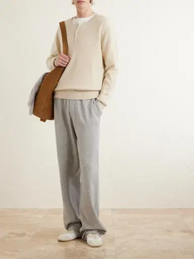 The Elder Statesman Waffle-Knit Cashmere Henley Sweater - Men | Thumbnail 2 The Elder Statesman Waffle-Knit Cashmere Henley Sweater - Men | Thumbnail 2