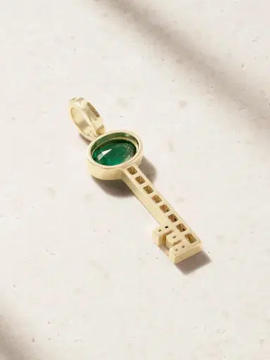 Jacquie Aiche 14-karat Gold, Emerald And Diamond Pendant | Thumbnail 3 Jacquie Aiche 14-karat Gold, Emerald And Diamond Pendant | Thumbnail 3