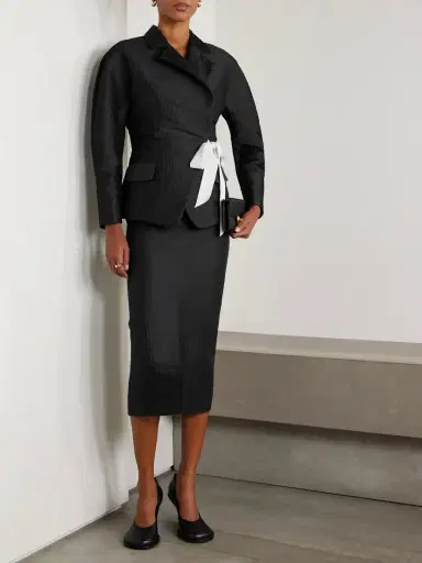 Lanvin Belted Textured-satin Jacket | Thumbnail 2 Lanvin Belted Textured-satin Jacket | Thumbnail 2