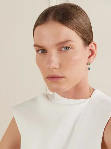 Suzanne Kalan 18-karat Gold Multi-stone Earrings | Thumbnail 2 Suzanne Kalan 18-karat Gold Multi-stone Earrings | Thumbnail 2