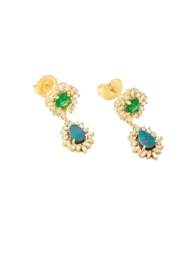 Suzanne Kalan 18-karat Gold Multi-stone Earrings | Thumbnail 1 Suzanne Kalan 18-karat Gold Multi-stone Earrings | Thumbnail 1