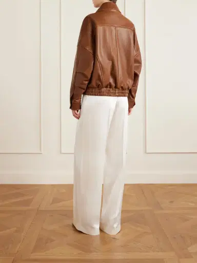 Nour Hammour Runa Paneled Leather Bomber Jacket | Thumbnail 4 Nour Hammour Runa Paneled Leather Bomber Jacket | Thumbnail 4