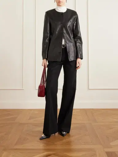 Nour Hammour Maud Paneled Leather Jacket | Thumbnail 2 Nour Hammour Maud Paneled Leather Jacket | Thumbnail 2