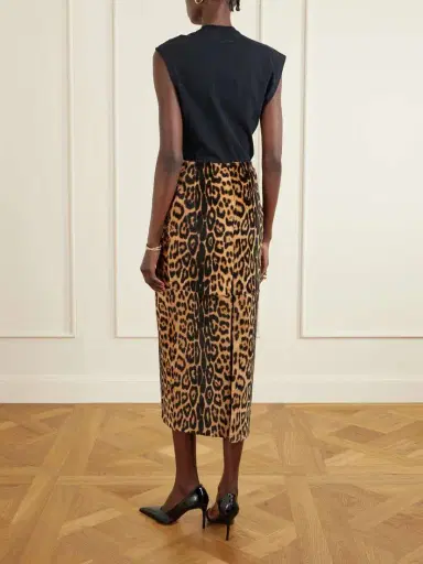 Nour Hammour Elyse Leopard-print Shearling Skirt | Thumbnail 4 Nour Hammour Elyse Leopard-print Shearling Skirt | Thumbnail 4