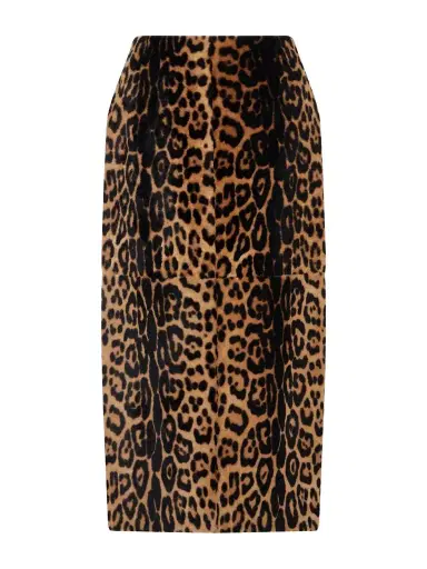 Nour Hammour Elyse Leopard-print Shearling Skirt | Thumbnail 1 Nour Hammour Elyse Leopard-print Shearling Skirt | Thumbnail 1