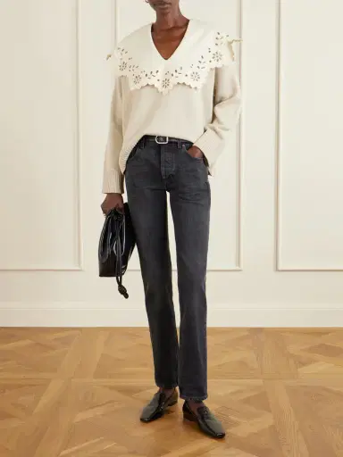 Altuzarra Toro Broderie Anglaise-trimmed Wool Sweater | Thumbnail 2 Altuzarra Toro Broderie Anglaise-trimmed Wool Sweater | Thumbnail 2
