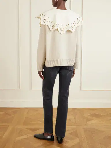 Altuzarra Toro Broderie Anglaise-trimmed Wool Sweater | Thumbnail 4 Altuzarra Toro Broderie Anglaise-trimmed Wool Sweater | Thumbnail 4